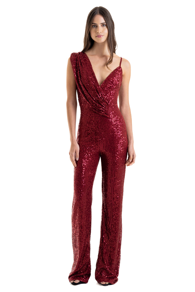 Jumpsuit de lentejuelas, Celeste-789