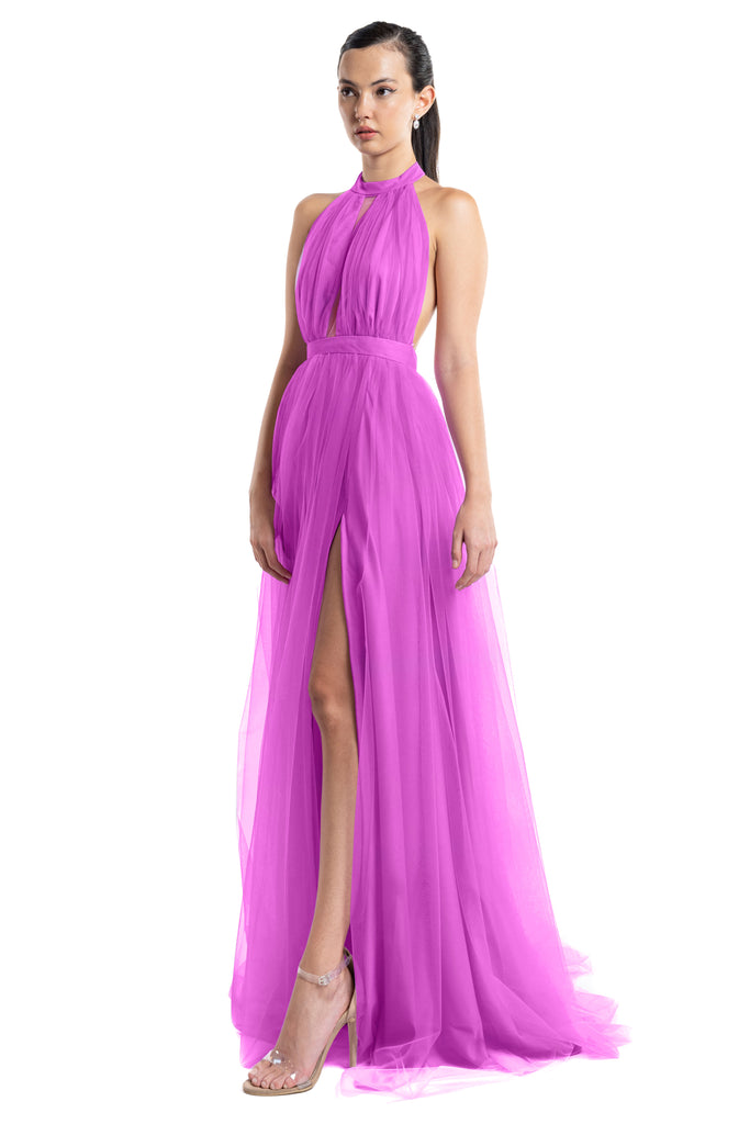 Vestido tul halter, Gisela-1032