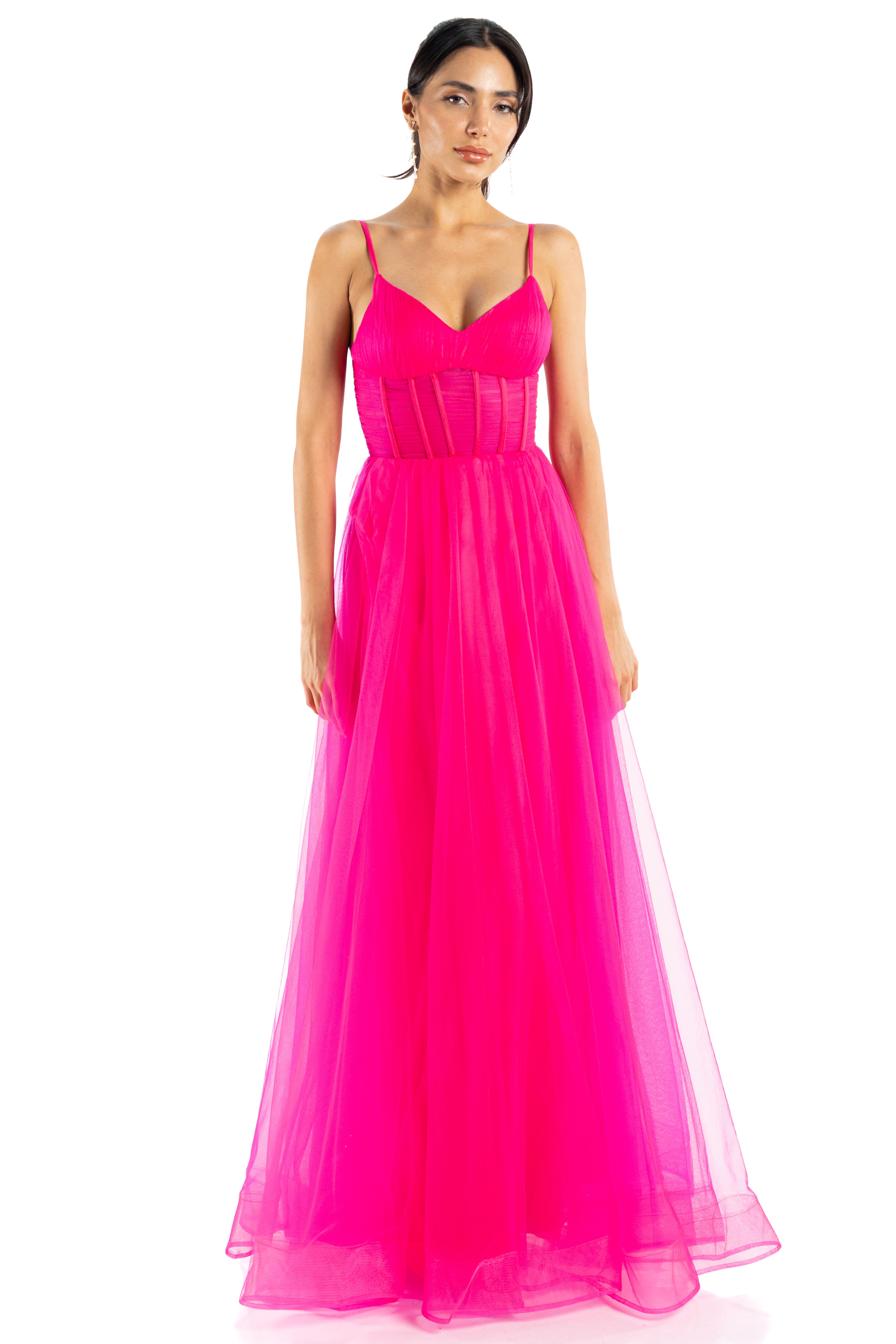 Vestido corte princesa mesh, Kathia-1065