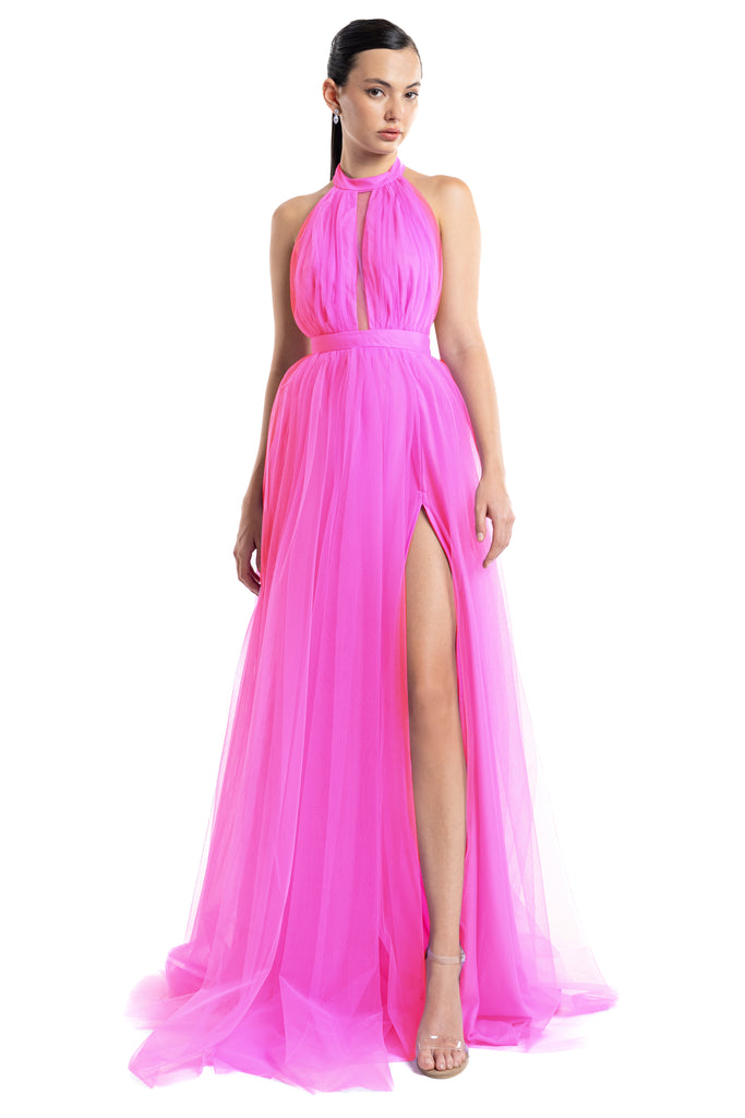 Vestido tul halter, Gisela-1030