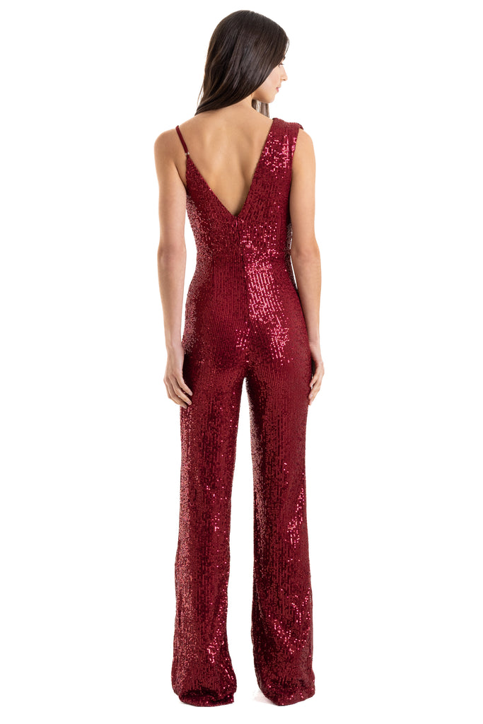 Jumpsuit de lentejuelas, Celeste-790