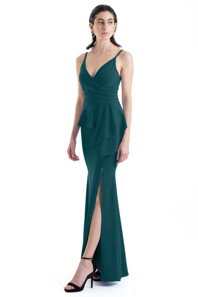 Vestido con peplum y tirantes, Tamy-234