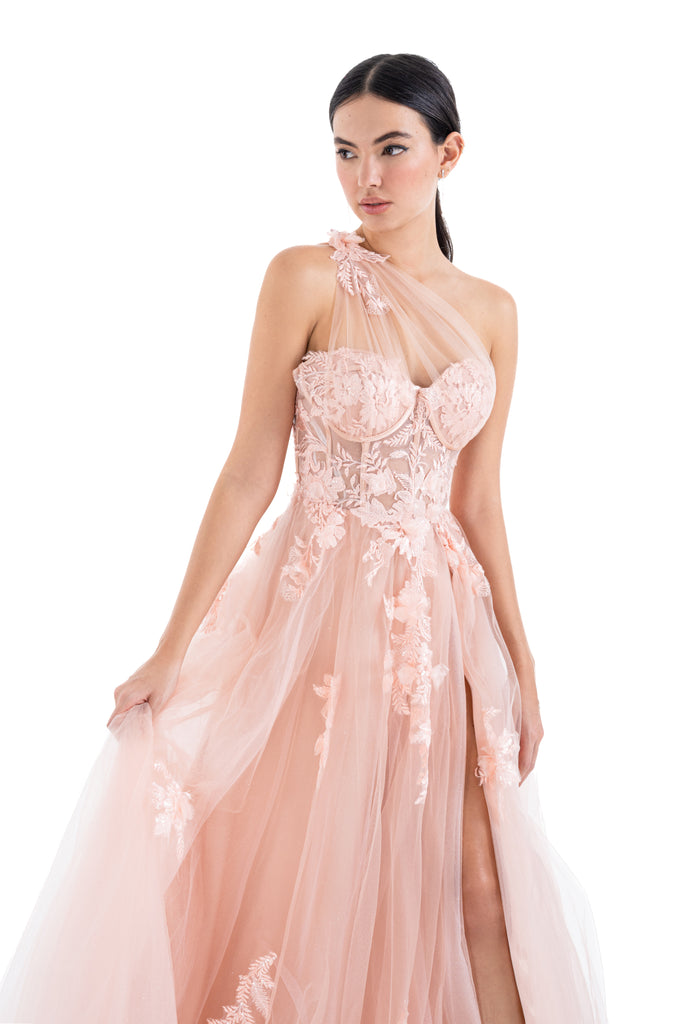 Vestido corset y falda de tul, Leila-328