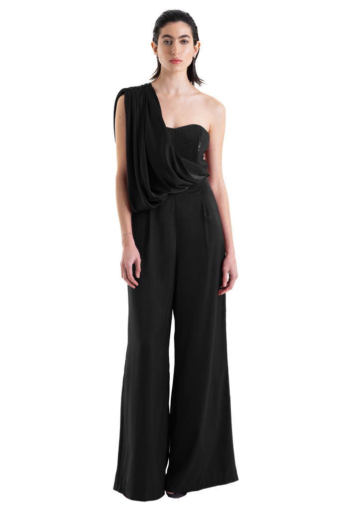 Jumpsuit satin con lentejuela, Kaia-468