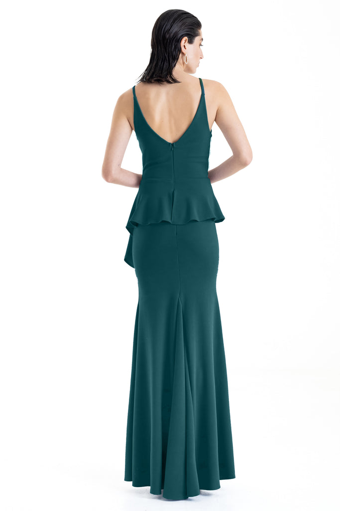 Vestido con peplum y tirantes, Tamy-233