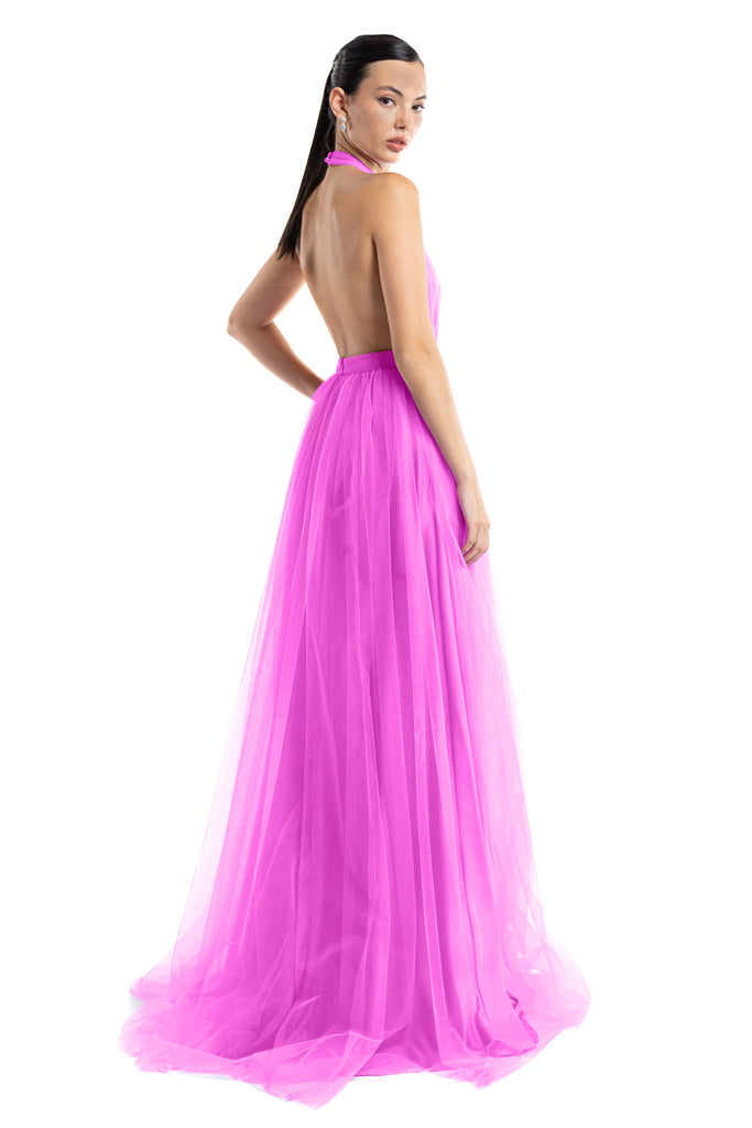 Vestido tul halter, Gisela-1031