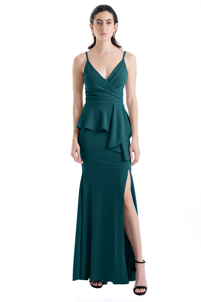 Vestido con peplum y tirantes, Tamy-232