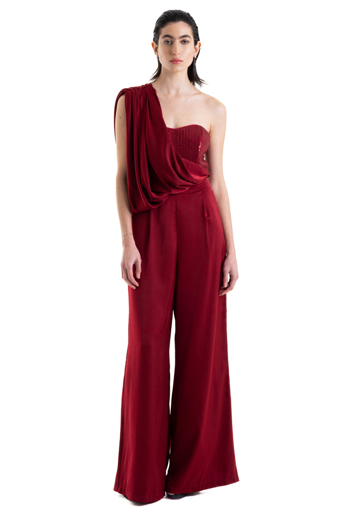 Jumpsuit satin con lentejuela, Kaia-798