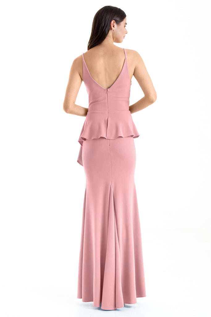 Vestido con peplum y tirantes, Tamy-736