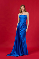 Vestido strapless satín con cauda, Irlanda-1387