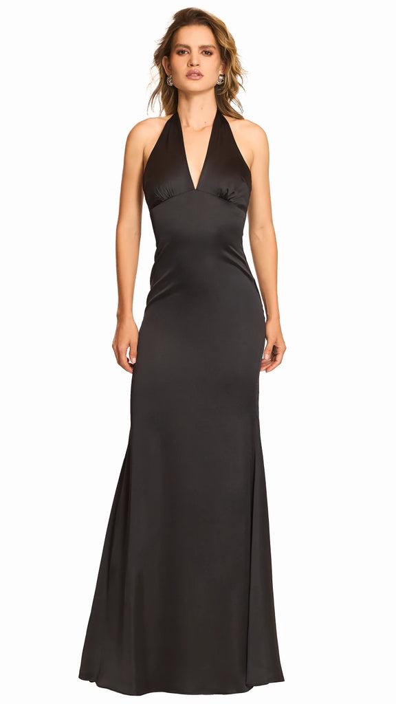 Vestido halter de satín, Amber-2197