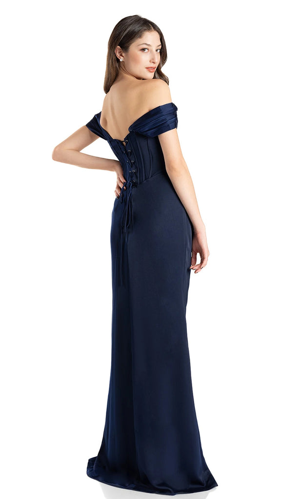 Vestido off-shoulder con corset, Vicky-2522