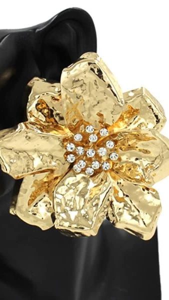 Aretes en flor con perlas, Flower-3155