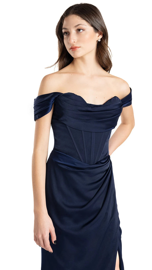 Vestido off-shoulder con corset, Vicky-2524