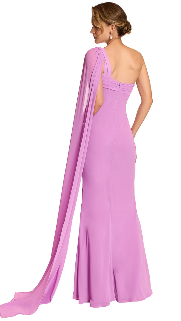 Vestido de chifón a un hombro, Paulina-2702