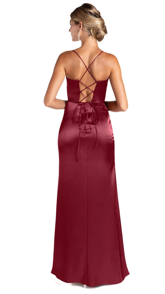 Vestido de satín con tirantes, Fally-2730