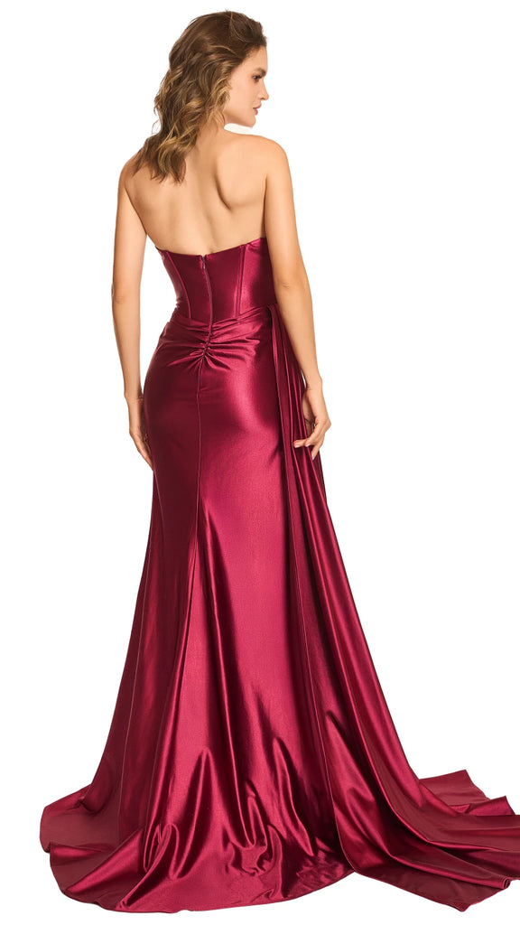 Vestido strapless de satín, Dione-2648