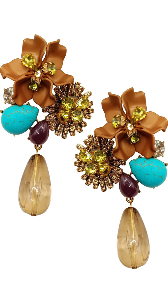 Aretes colgantes en flor, Dayana-3545